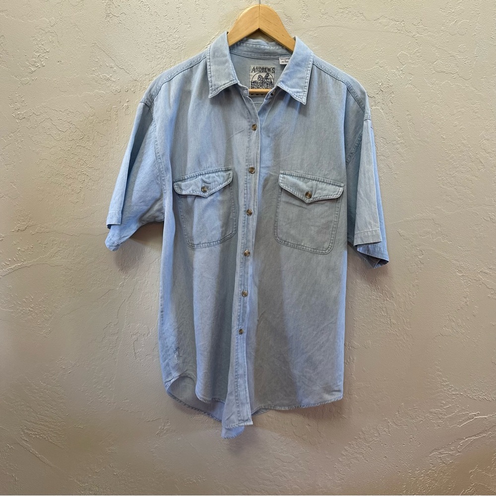 Casual Light Blue Button-Down Shirt for Men